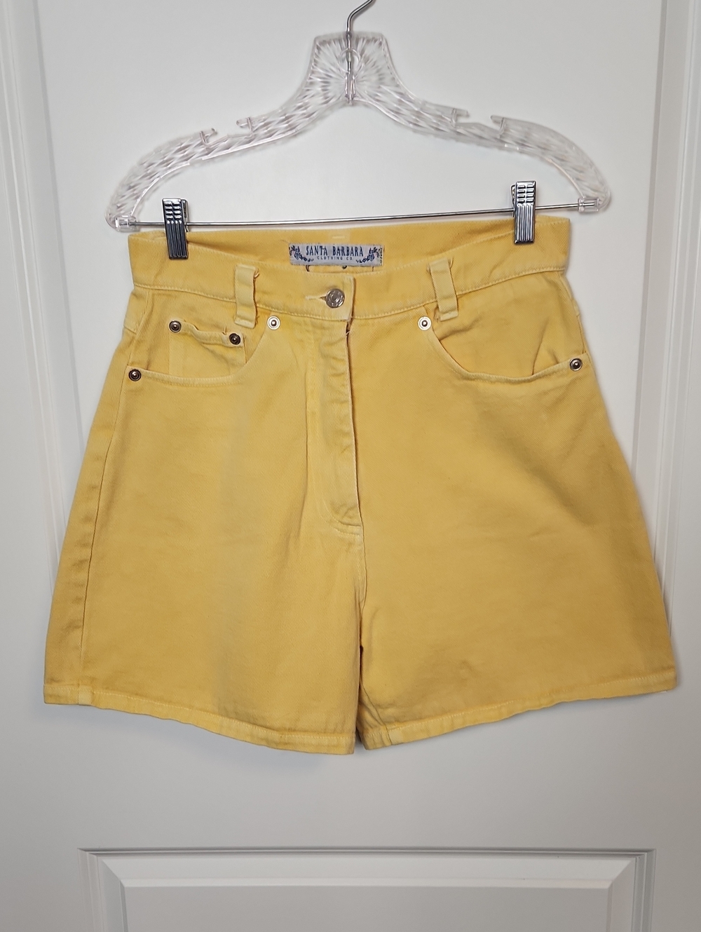 Santa Barbara High-Waist Yellow Cotton Shorts